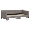 Lit de jour avec gigogne sans matelas taupe 80x200 cm 