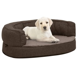 Matelas de lit ergonomique de chien 60x42 cm Polaire aspect lin 
