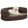 Matelas de lit ergonomique de chien 60x42 cm Polaire aspect lin 