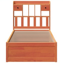 Cadre de lit sans matelas cire marron 90x190 cm bois pin massif 