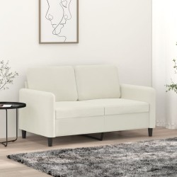 Canapé à 2 places Crème 120 cm Velours 