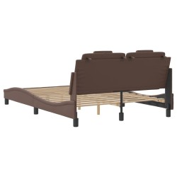 Cadre de lit sans matelas marron 140x190 cm similicuir 