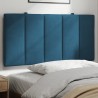 Coussin de tête de lit bleu 100 cm velours 