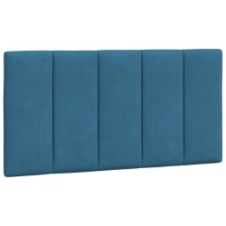 Coussin de tête de lit bleu 100 cm velours 