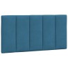 Coussin de tête de lit bleu 100 cm velours 