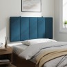 Coussin de tête de lit bleu 100 cm velours 
