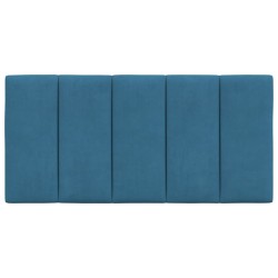 Coussin de tête de lit bleu 100 cm velours 