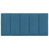 Coussin de tête de lit bleu 100 cm velours 