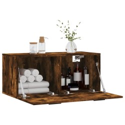 Armoire murale chêne fumé 80x36,5x35 cm bois d'ingénierie 