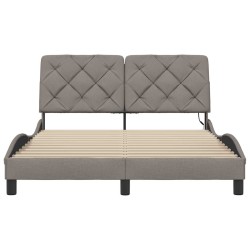 Cadre de lit avec LED sans matelas taupe 120x200 cm tissu 