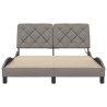 Cadre de lit avec LED sans matelas taupe 120x200 cm tissu 