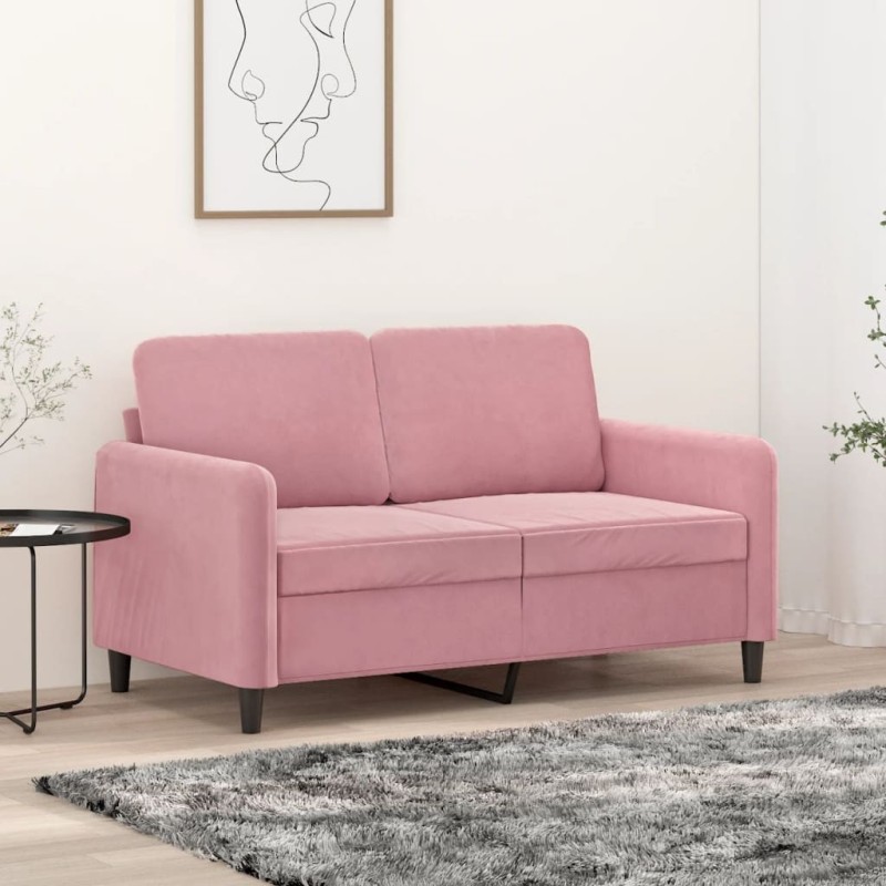 Canapé à 2 places Rose 120 cm Velours 