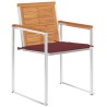 Chaises de jardin avec coussins lot de 2 Acacia solide et acier 