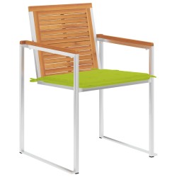 Chaises de jardin avec coussins lot de 2 Acacia solide et acier 