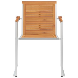 Chaises de jardin avec coussins lot de 2 Acacia solide et acier 
