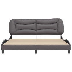 Cadre de lit sans matelas gris 180x200 cm similicuir 