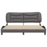 Cadre de lit sans matelas gris 180x200 cm similicuir 