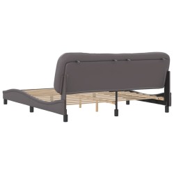 Cadre de lit sans matelas gris 180x200 cm similicuir 