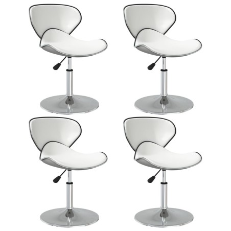 Chaises à manger lot de 4 blanc similicuir 