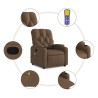 Fauteuil de massage inclinable Marron Tissu 
