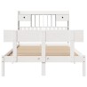 Lit bibliothèque sans matelas blanc 135x190 cm bois pin massif 