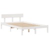 Lit bibliothèque sans matelas blanc 135x190 cm bois pin massif 