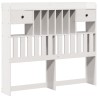 Lit bibliothèque sans matelas blanc 135x190 cm bois pin massif 