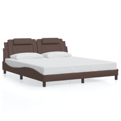 Cadre de lit avec LED sans matelas marron 180x200 cm 