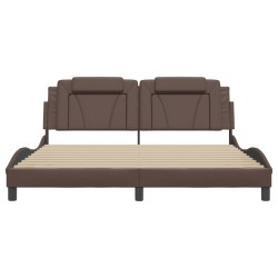 Cadre de lit avec LED sans matelas marron 180x200 cm 
