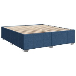 Cadre de lit sans matelas bleu 180x200 cm tissu 