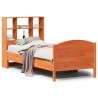 Lit bibliothèque sans matelas cire marron 100x200 cm pin massif 