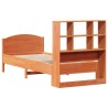 Lit bibliothèque sans matelas cire marron 100x200 cm pin massif 