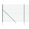 Clôture en treillis métallique et piquet d'ancrage vert 1,6x10m 