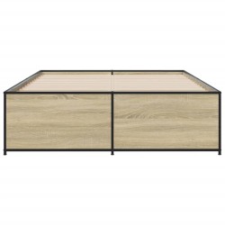Cadre de lit sans matelas chêne sonoma 140x190 cm 