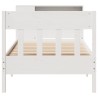 Lit bibliothèque sans matelas blanc 100x200 cm bois pin massif 