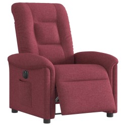 Fauteuil inclinable électrique Rouge bordeaux Tissu 