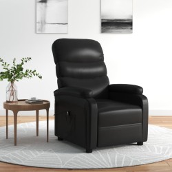 Fauteuil inclinable électrique Noir Similicuir 