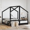 Cadre de lit pour enfant noir 2x(80x160) cm bois de pin massif 