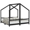 Cadre de lit pour enfant noir 2x(80x160) cm bois de pin massif 