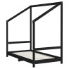 Cadre de lit pour enfant noir 2x(80x160) cm bois de pin massif 