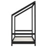 Cadre de lit pour enfant noir 2x(80x160) cm bois de pin massif 