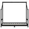 Cadre de lit pour enfant noir 2x(80x160) cm bois de pin massif 