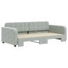 Lit de jour avec lit gigogne gris clair 90x190 cm velours 