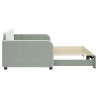 Lit de jour avec lit gigogne gris clair 90x190 cm velours 