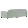 Lit de jour avec lit gigogne gris clair 90x190 cm velours 