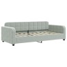 Lit de jour avec lit gigogne gris clair 90x190 cm velours 