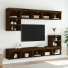 Meuble TV avec lumières LED chêne marron 80x30x30 cm 
