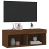 Meuble TV avec lumières LED chêne marron 80x30x30 cm 