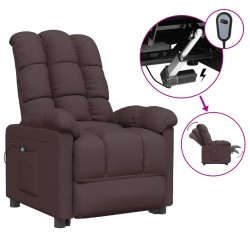 Fauteuil inclinable électrique Marron foncé Tissu 