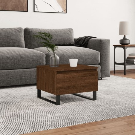 Table basse chêne marron 50x46x35 cm bois d'ingénierie 